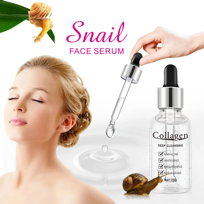 

Custom Natural Organic Hyaluronic Acid Snail Repair Face Serum Skin Remove Wrinkles Dark Spots Women Skincare Facial Essence