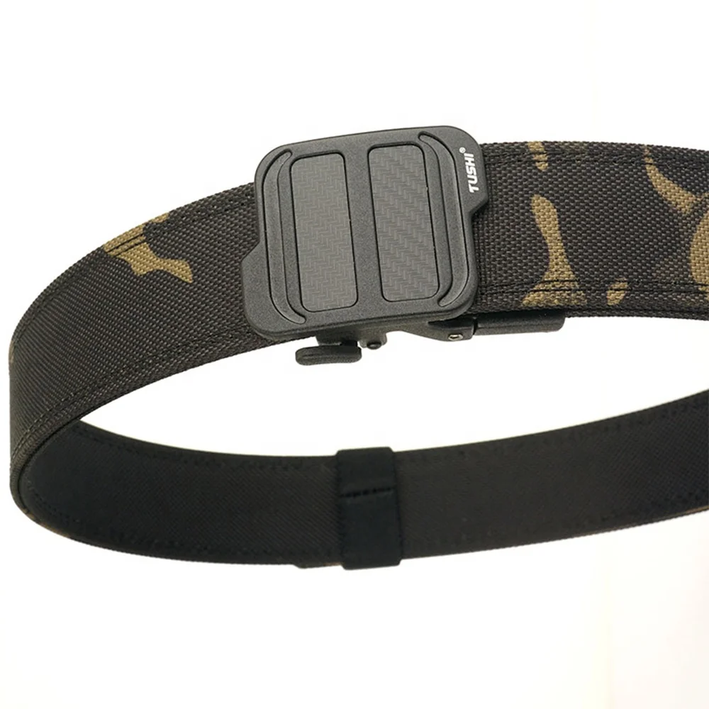 Wholesale Multi-Functional Bilayer Nylon Tactical Belt Customizable Metal for Buckle Environmentally Friendly Fabric Belts