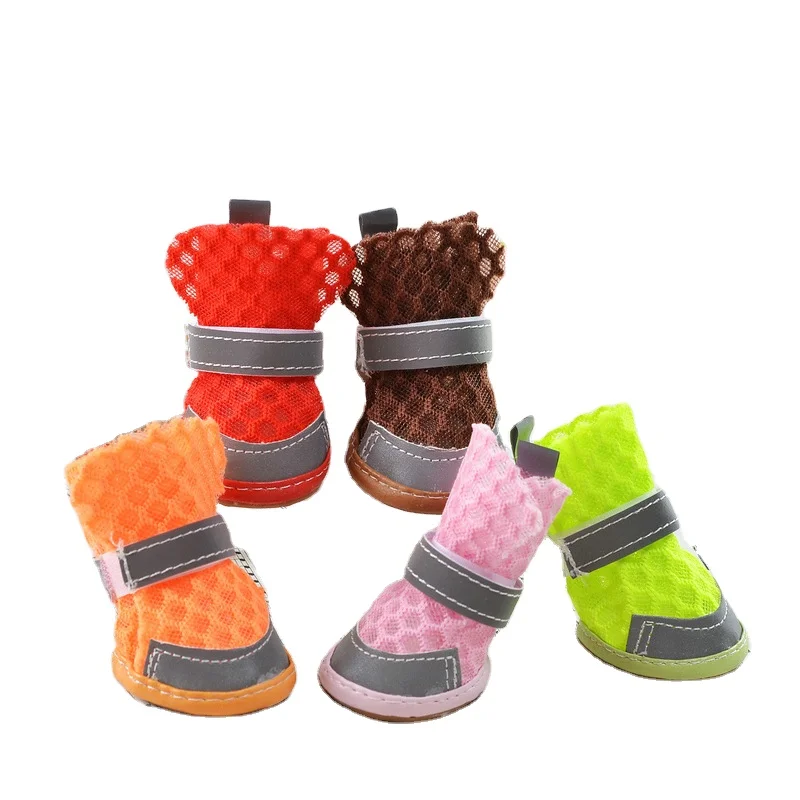 

Breathable Non Slip Pet Shoes Summer Reflective Mesh Hollowed Comfortable Dog Shoes