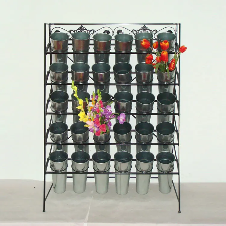 

Factory Price Display Metal Iron Tall Flower Pot Display Stand, Black & natural