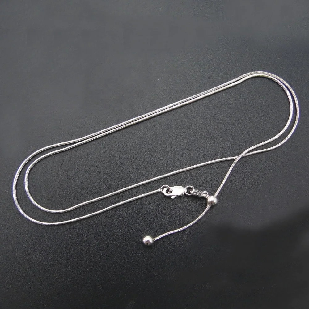 

1.0 Snake chain Length 20" Sterling Silver Adjustable Chain Match Pendant