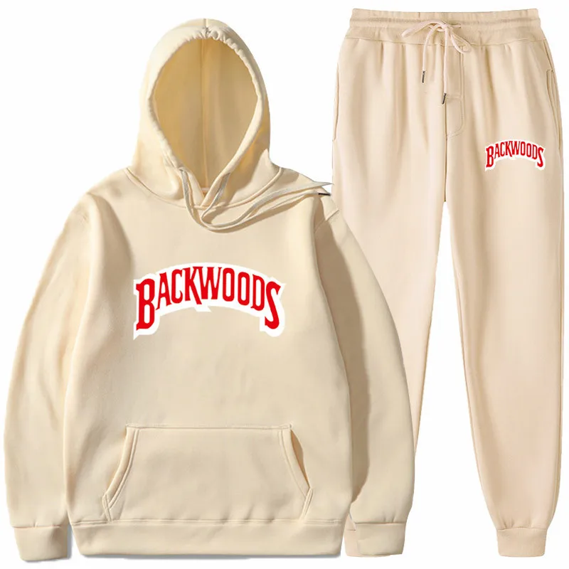 

2022 fall long sleeve two piece drawstring sweat pants set jogger 2 pieces backwood hoodie sets women