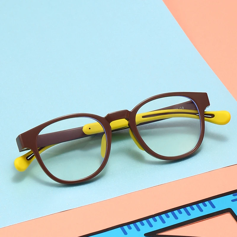

New Retractable temples blue light blocking glasses kids calm optics in ready goods, Multi color