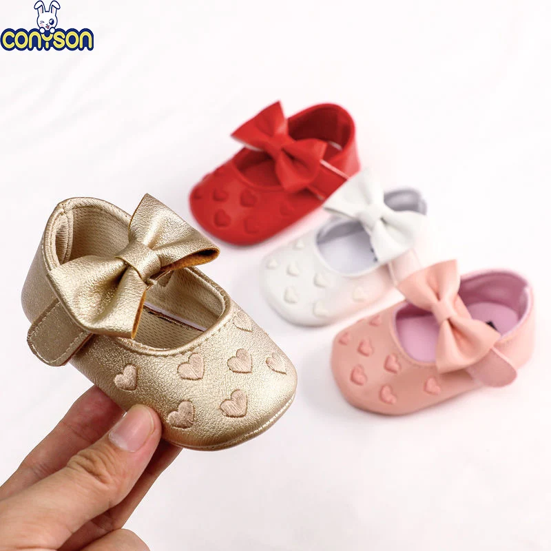 

Conyson Wholesale 2023 Cute Summer Infant Heart Pattern Custom Non Slip New Baby Walking Shoes Rubber Toddler Girls Casual Shoes