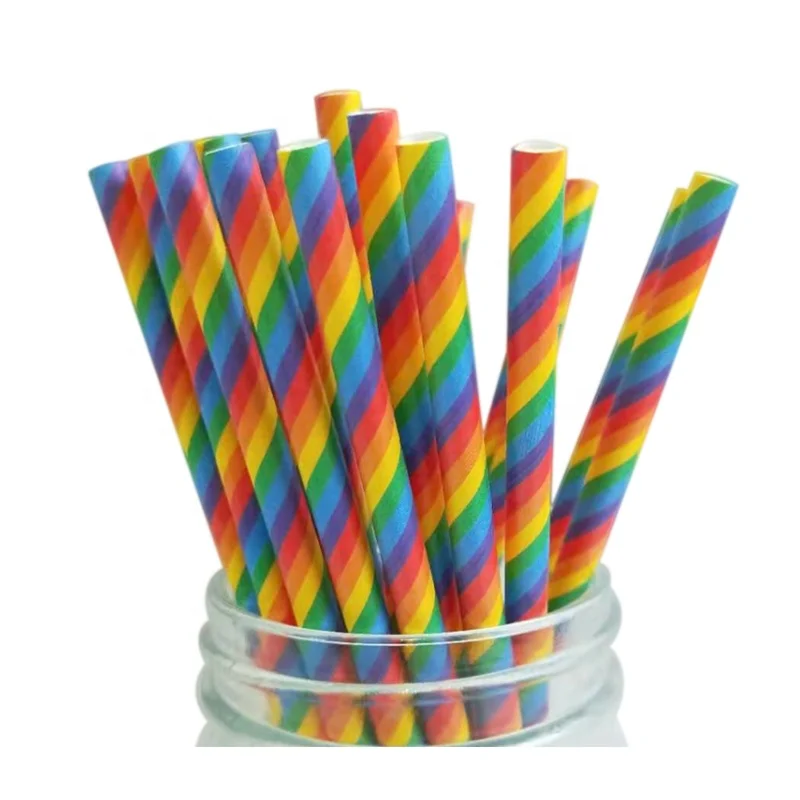 

Custom Color Straw Weaving For Blended Drinks Paper Straws Rainbow