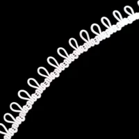 

White elastic button loop trim for baby clothing