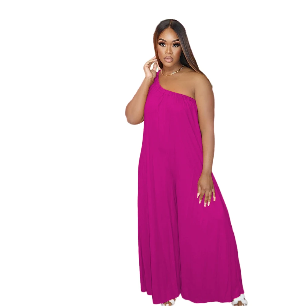 

FM-GT9911 dropshipping one shoulder women plus size women jumpsuits for summer