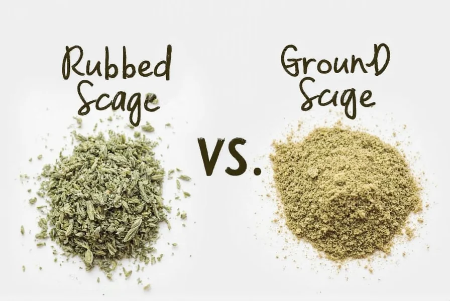 Texture comparison of rubbed and ground sage