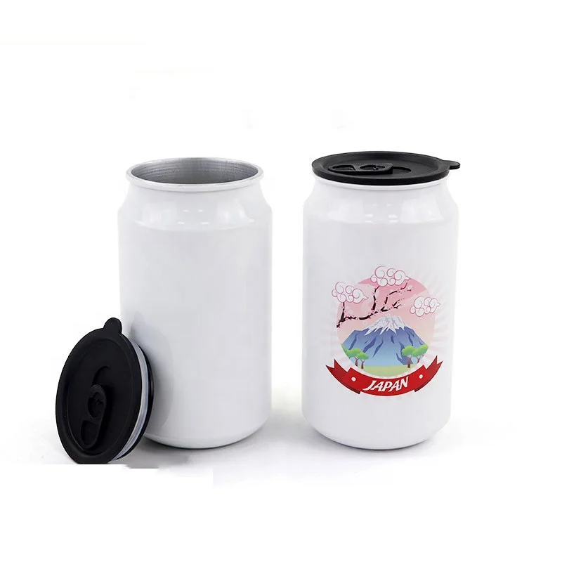 

10oz Car Tumbler with Clear Lid High Strength Double Wall Vacuum Cola Can Regular Tumbler Stainless Steel Lowball Tumbler, White