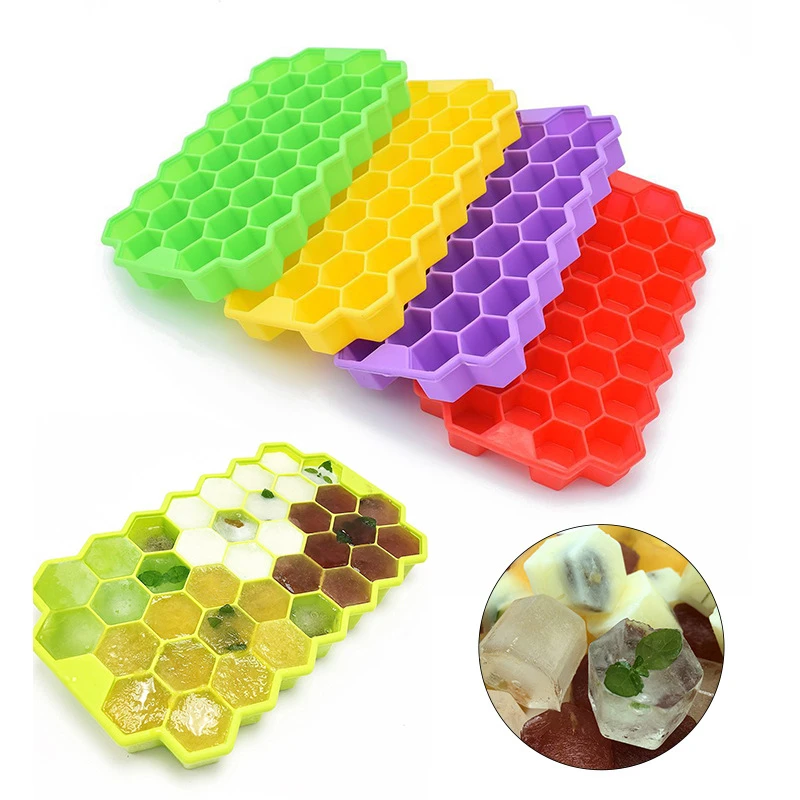 

Z0448 BPA Free DIY 37 cavity honeycomb creative hand-made silicone ice cube molds