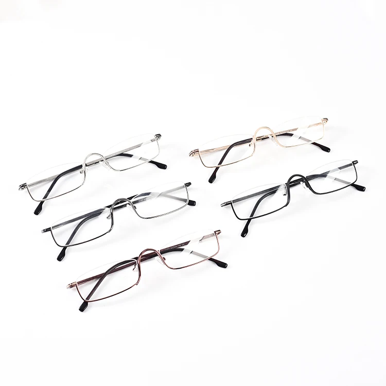 

Optical Glasses Classic Round Semi-rimless Transparent Lens Metal Optical Glasses