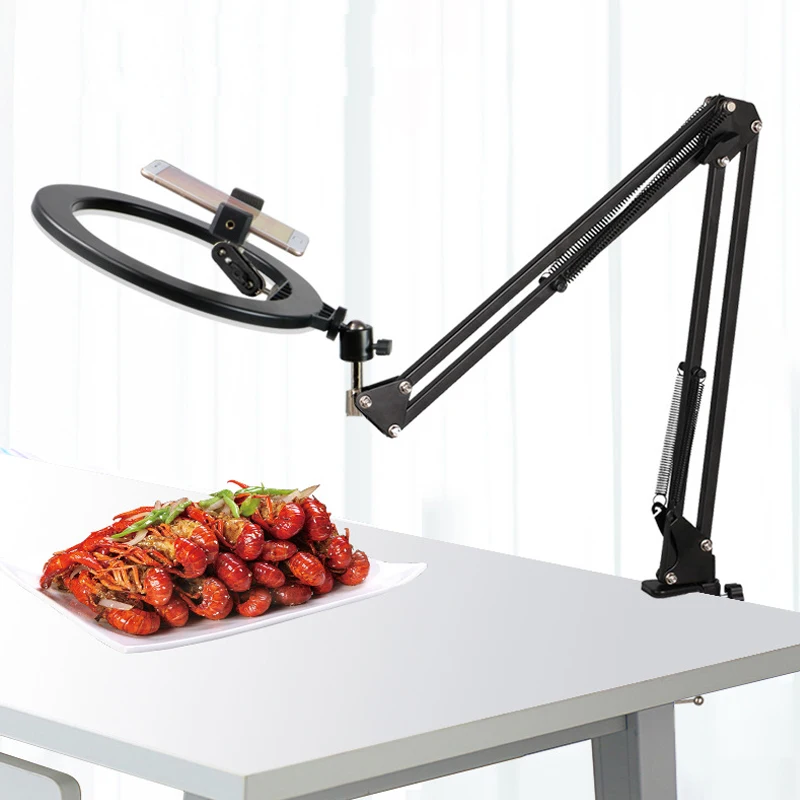 

Overhead Ring Light with Adjustable Rotation Flexible Stand Circle Light with Desktop clamp for Tiktok Livestreaming Photography