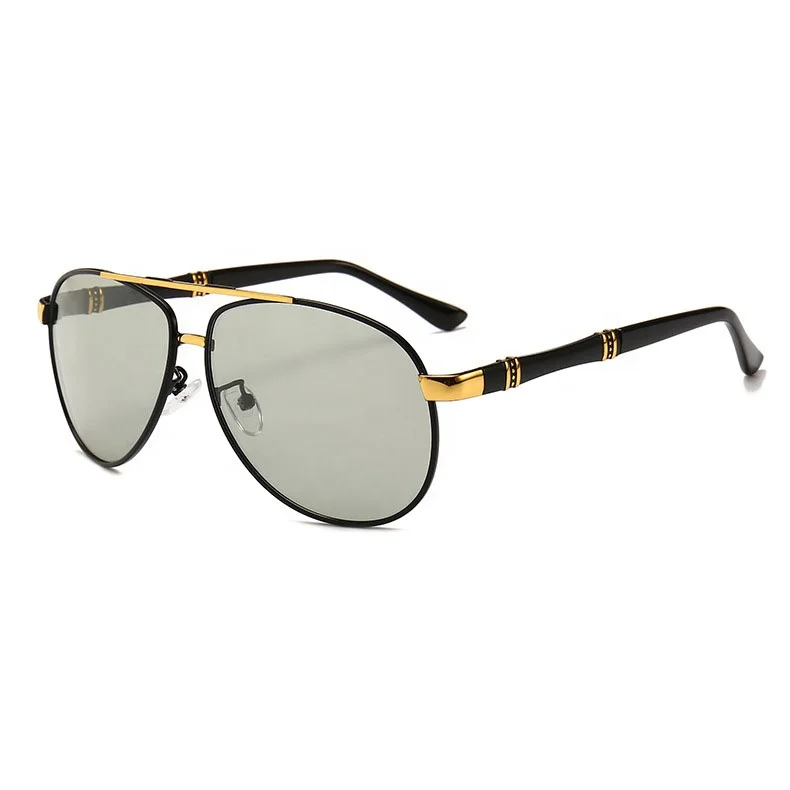 

Sunbest Eyewear BS8058 Men's Photochromic Driving Sunglass Polarized Discoloration Metal Men Pilot Sunglasses