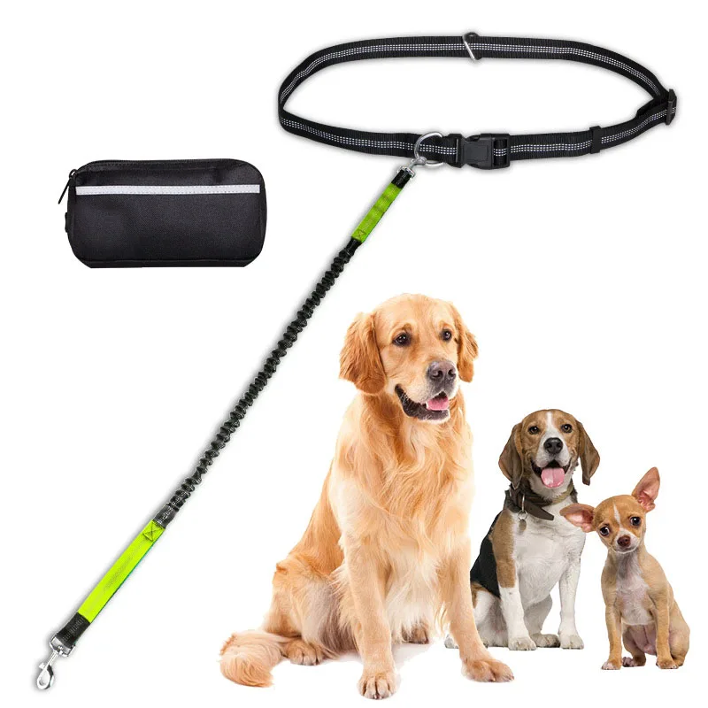 

New arrival retractable wristband hands free dog leash belt waist bag