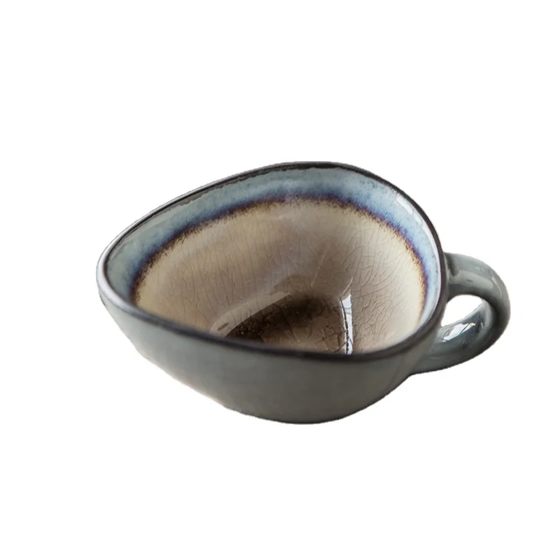 

Triangle ice cracked glaze mug