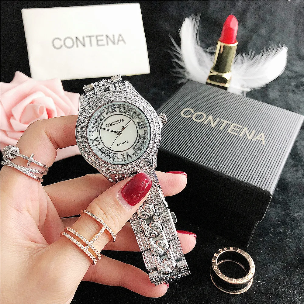 

Custom fashion design Amazon full rhinestones cheap watch Roinestone new watches, As pic