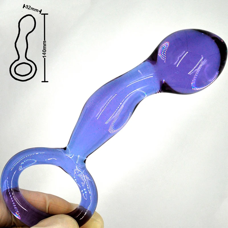 33mm Crystal anal beads dildo glass butt plug penis prostate female vagina masturbate adult sex toy for women men