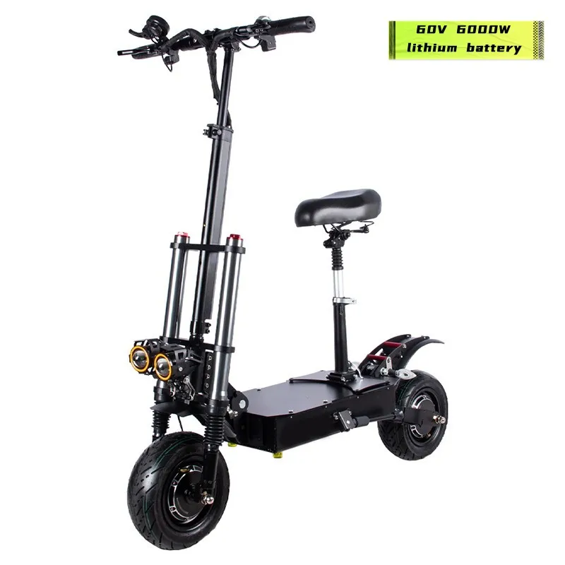 

New design high power adult Racing EScooter 11inch 60V 6000W dual motor 40AH long range Off-road Electric Scooter