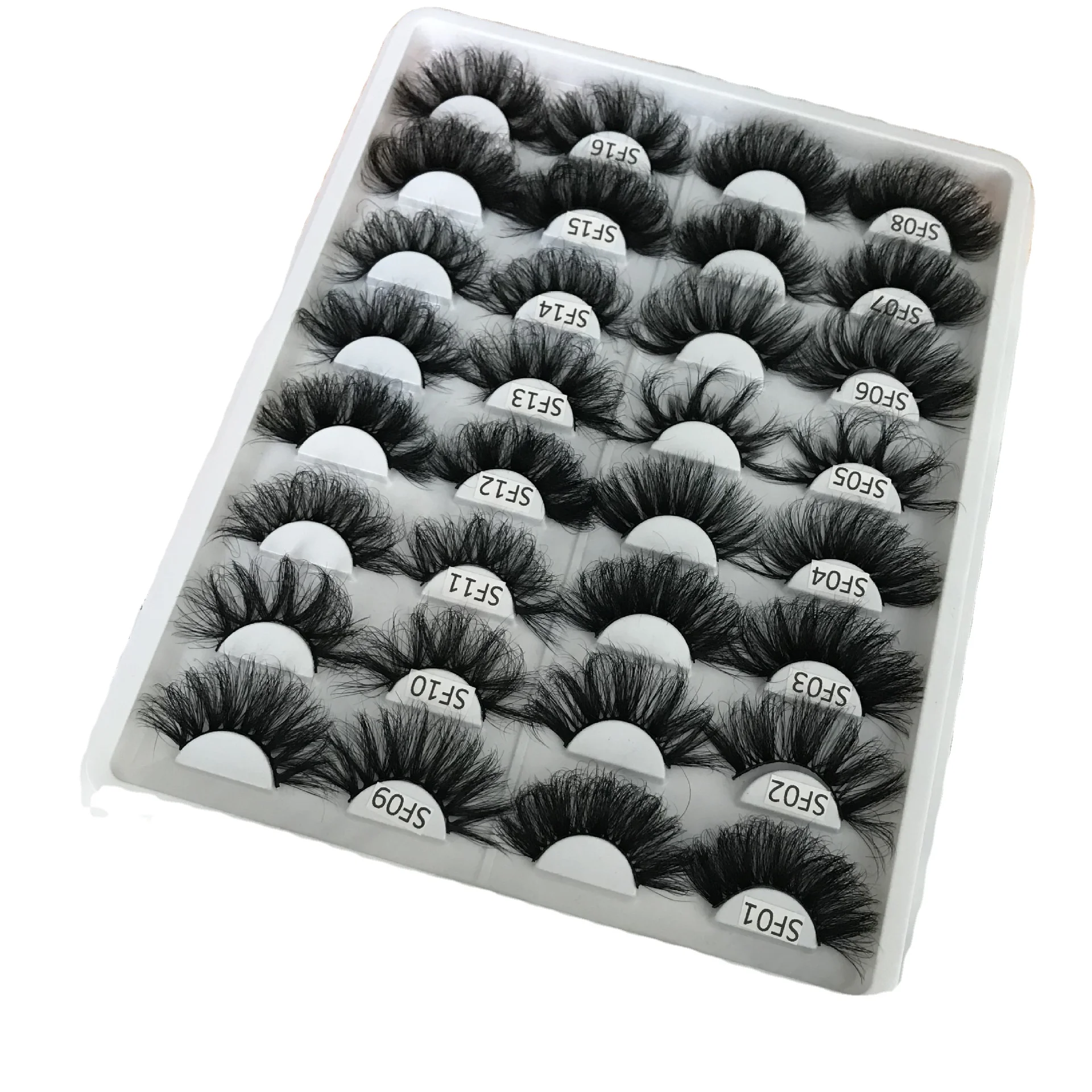 

Wholesale 25mm Crisscross Style Handmade 3D whispy mink eyelashes fluffy lashes, Black
