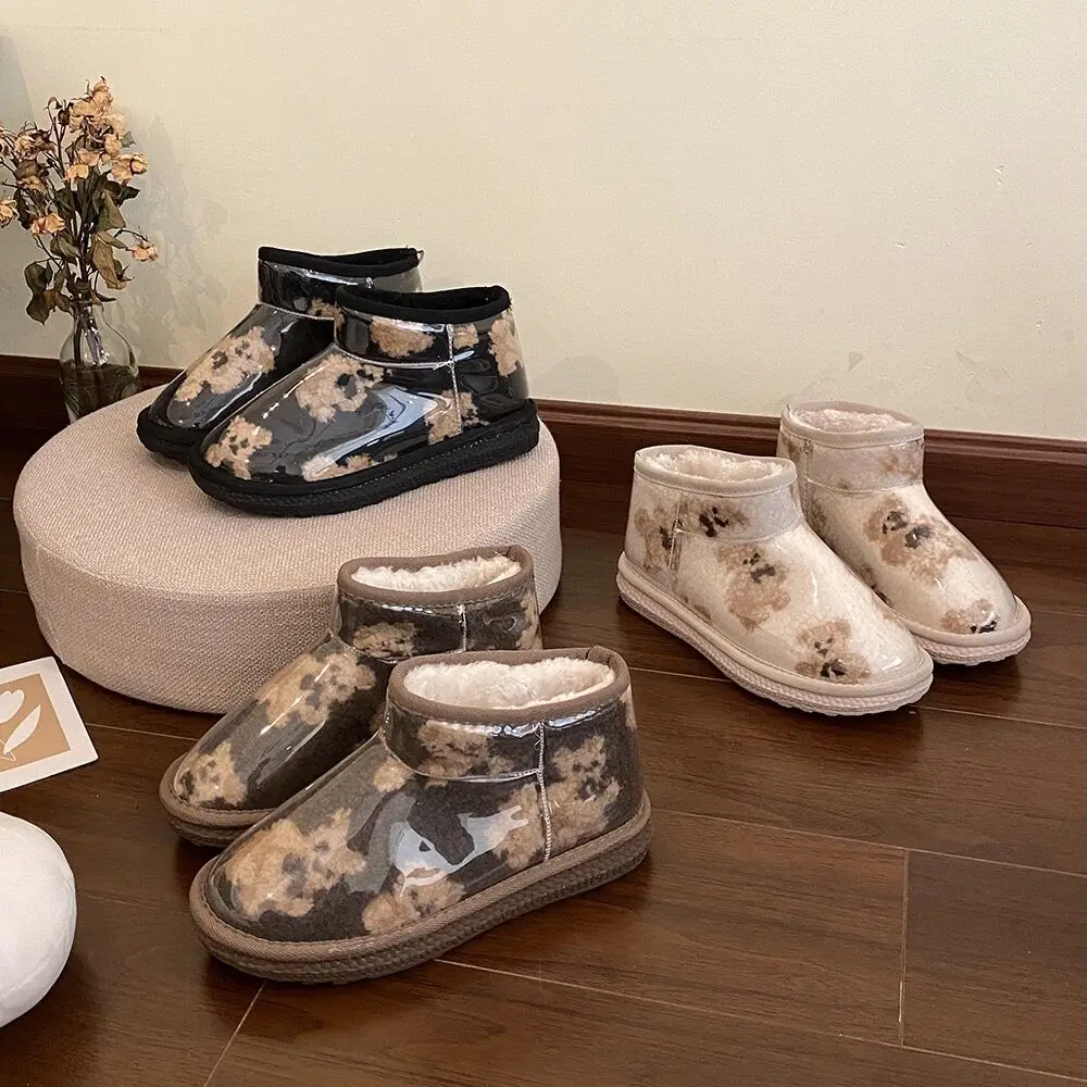 

Classics Leather Womens Snow Boots Drop Shipping Mid-calf Warm Fur Winter Boots, Black,khaki,white