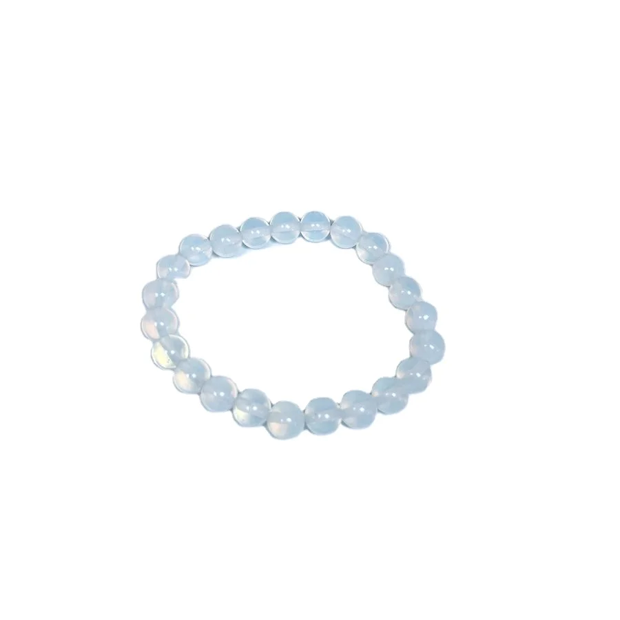 

White Opalite Bracelet Healing Crystal  7A Opalite Beads Round Bracelet Best Birthday Gift for Girl