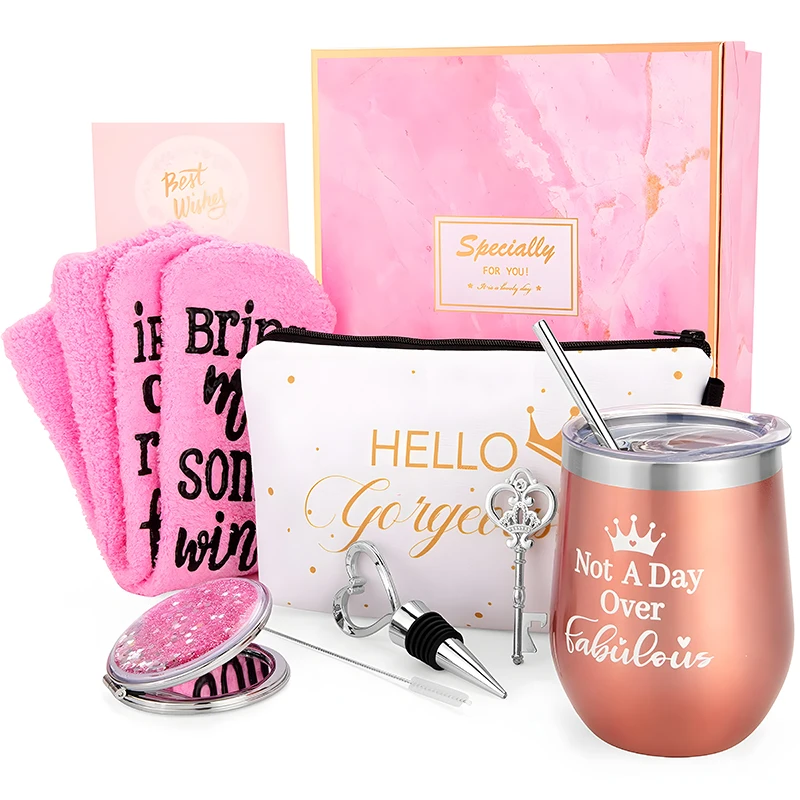 

Wholesale Sisters wedding wine tumbler cooperate valentines day gift 2024 Customized luxury gift sets for women mom