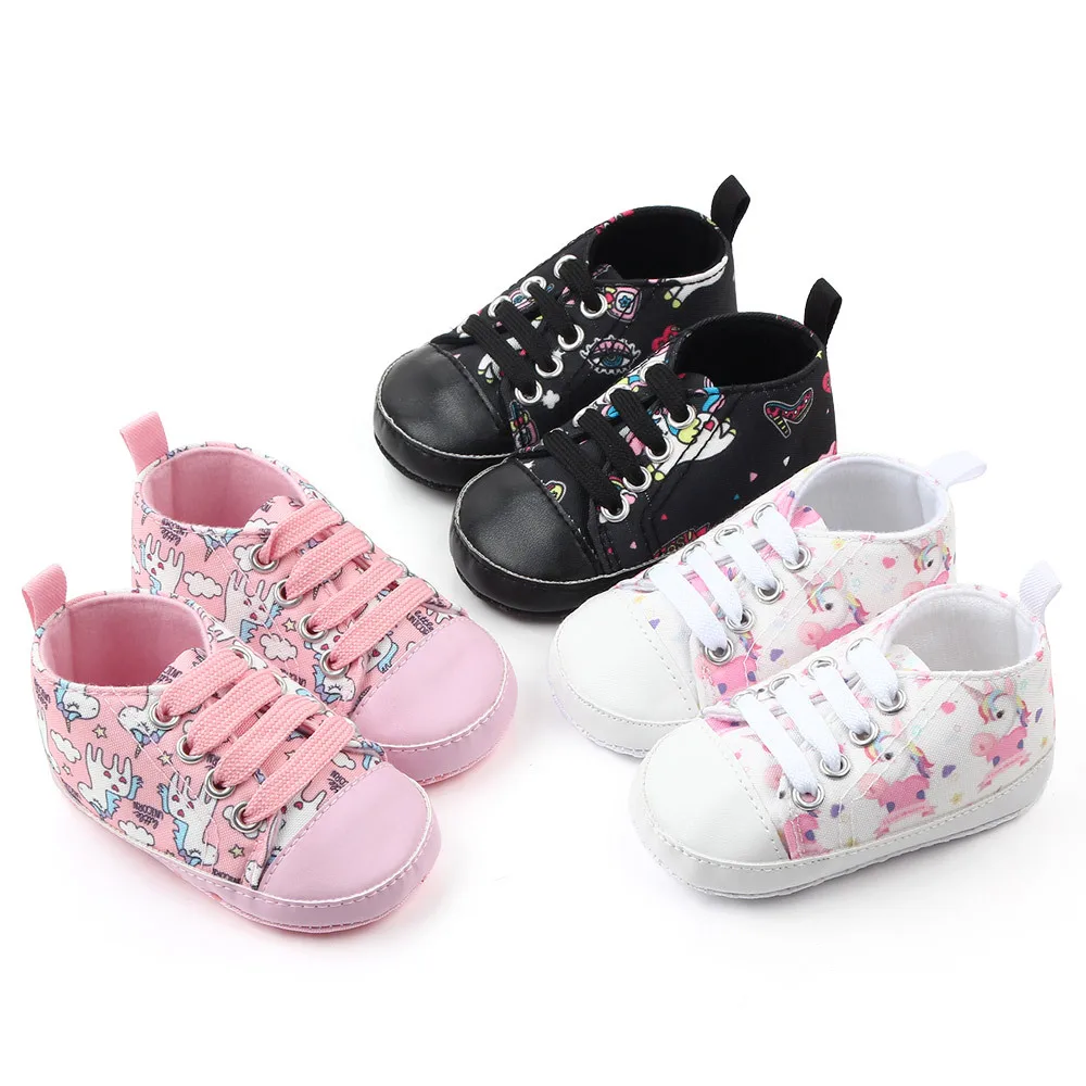 

2021 new arrival fashion newborn baby boys and girls dress shoes pre walk cartoon print 0-18 months loafers baby casual shoes