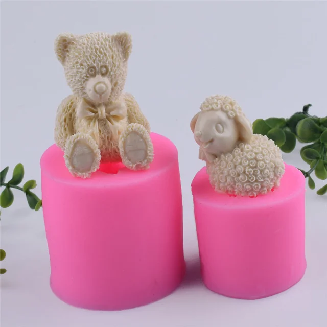 

3D Three-dimensional Cute Lamb Decoration Mold Chocolate Making Fondant Tool Kitchen Accessories, As show