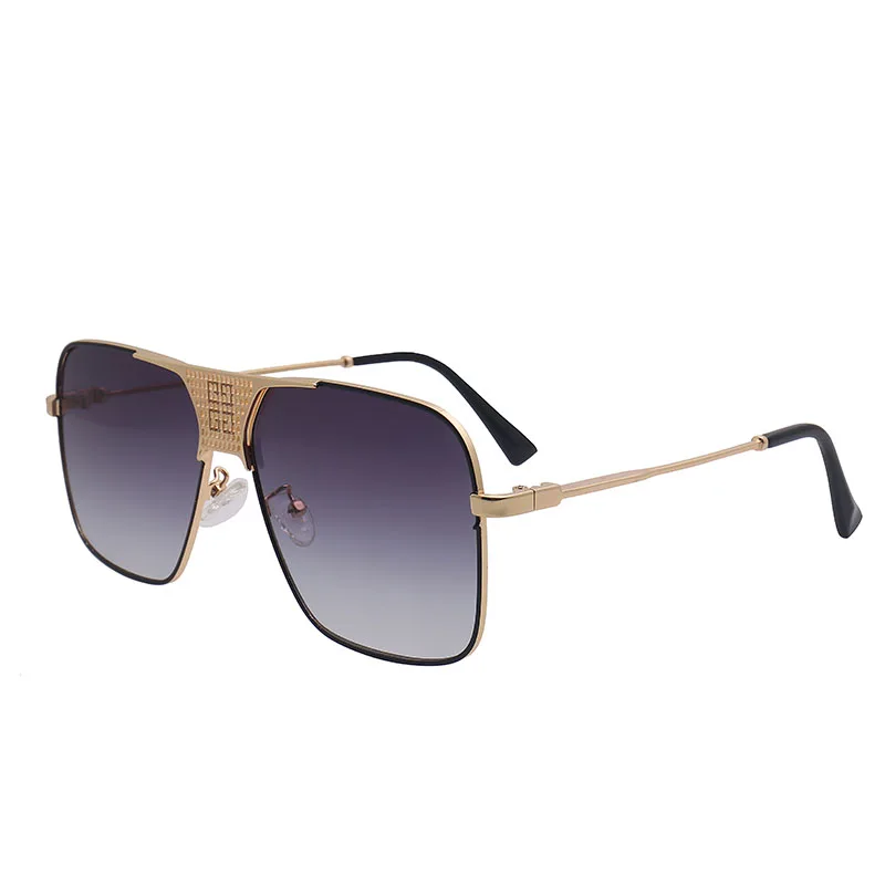 

Gafas de Sol New Men Women Unisex Retro Vintage Gold Metal UV400 Shades Oversize Sunglasses