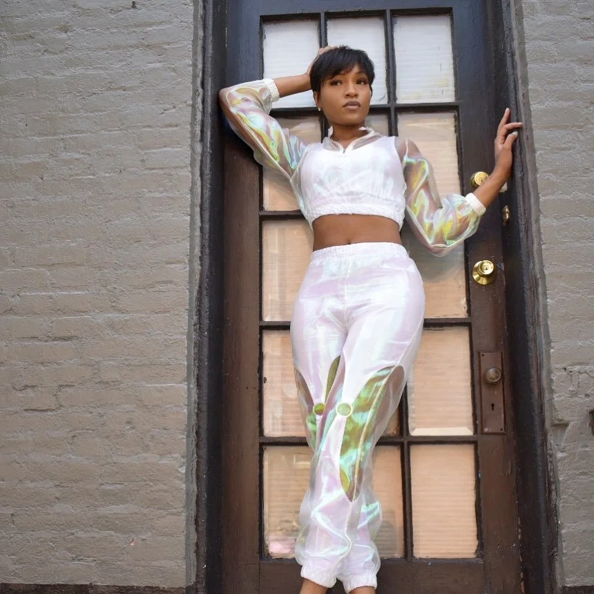 

B23676A Fashionable sexy Double see-through sexy sports two-piece set