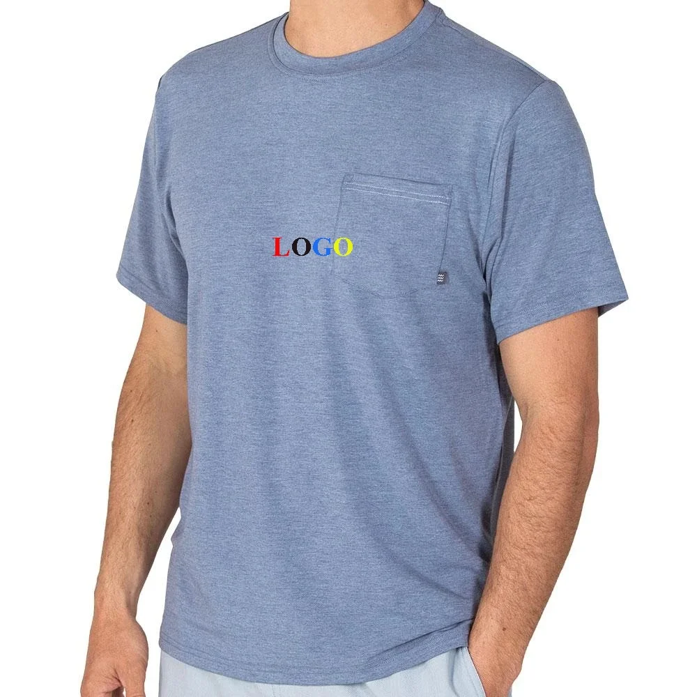 

Oem Mens Round Neck Bamboo Tshirt With Pocket, Customizable