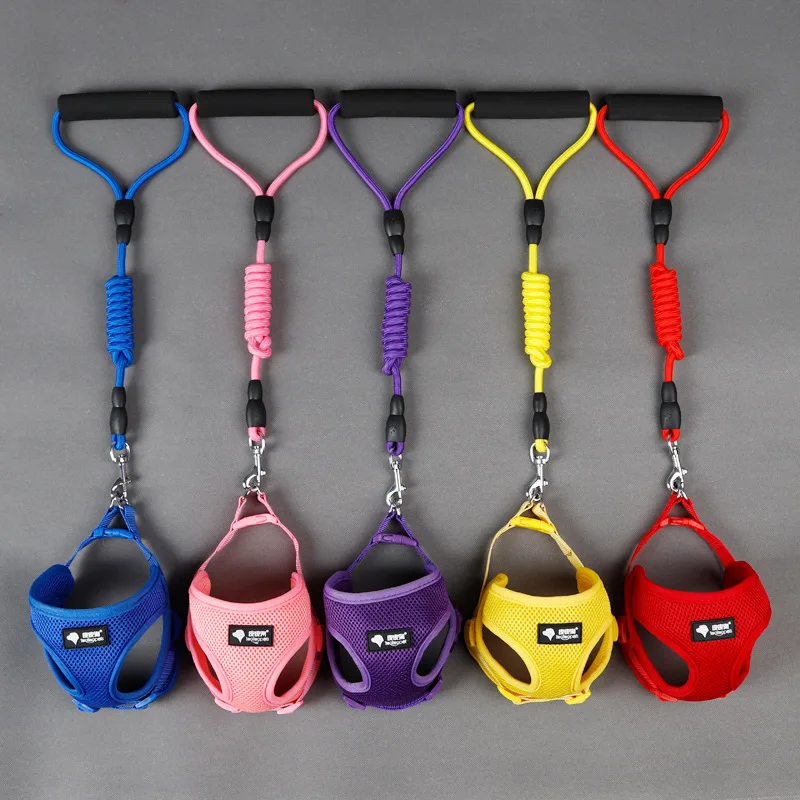 

Wholesale Custom Soft Mesh Nylon Strap With Leash Harness Pet Dog Chest, Pink, blue,yellow, red.purple