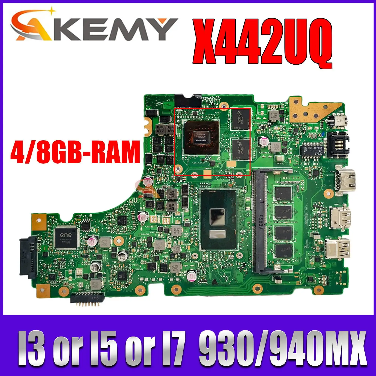 

X442UQ Mainboard X442U F442U A442U A480U R419U X442UN X442UQR X442URR X442UR X442UF X442UA X442UAR Laptop Motherboard