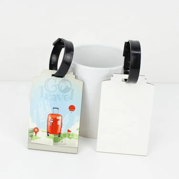 

Blank Sublimation 3mm Cute Double-sided MDF Wooden Luggage Tag, Customized color