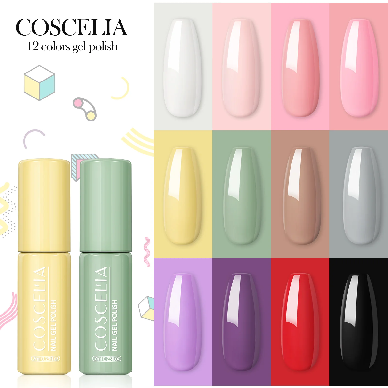 

COSCELIA New Series Long Lasting Gel Nail Polish 12 Colors 5ML High Quality Nail Gel Polish