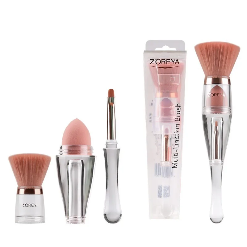 

ZOREYA 3 in 1 Unique Makeup Brush Low MOQ OEM Patent Makeup Brushes