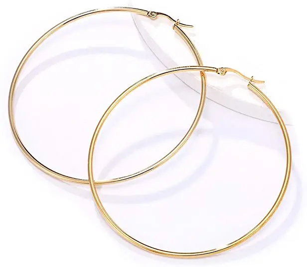 

Fashion Stainless Steel Hoops Earrings Big Round Earrings for Women