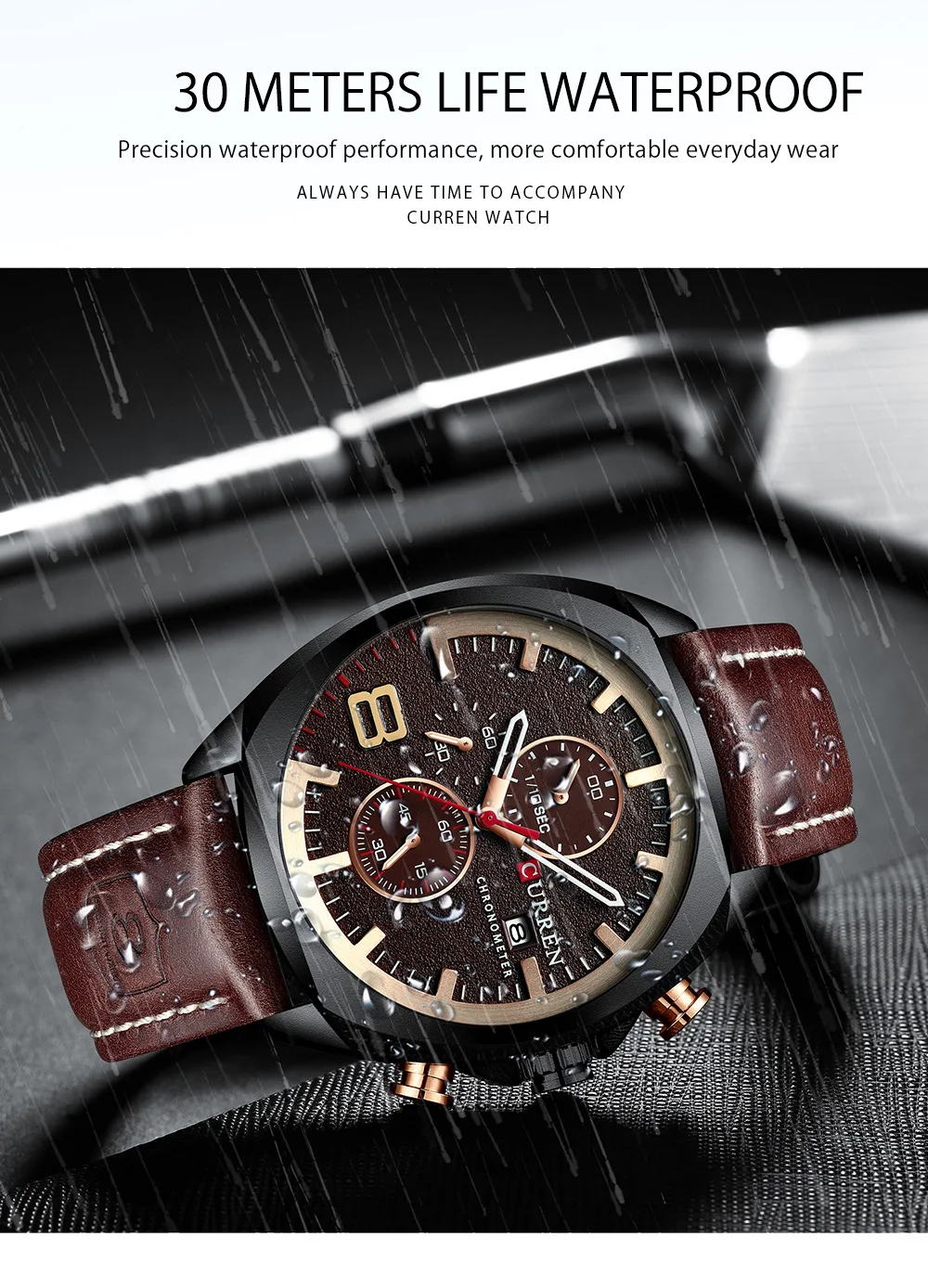CURREN 8324 Homens Relógios De Luxo Popular Analógico 30M À Prova D' Água Quartz Watch Sport Relógio De Pulso Relogio masculino