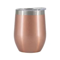 

12 oz Stainless Steel Stemless Wine Glass, Unbreakable Double Wall Vacuum Insulated Wine Tumbler Cup Tumbler with Lid