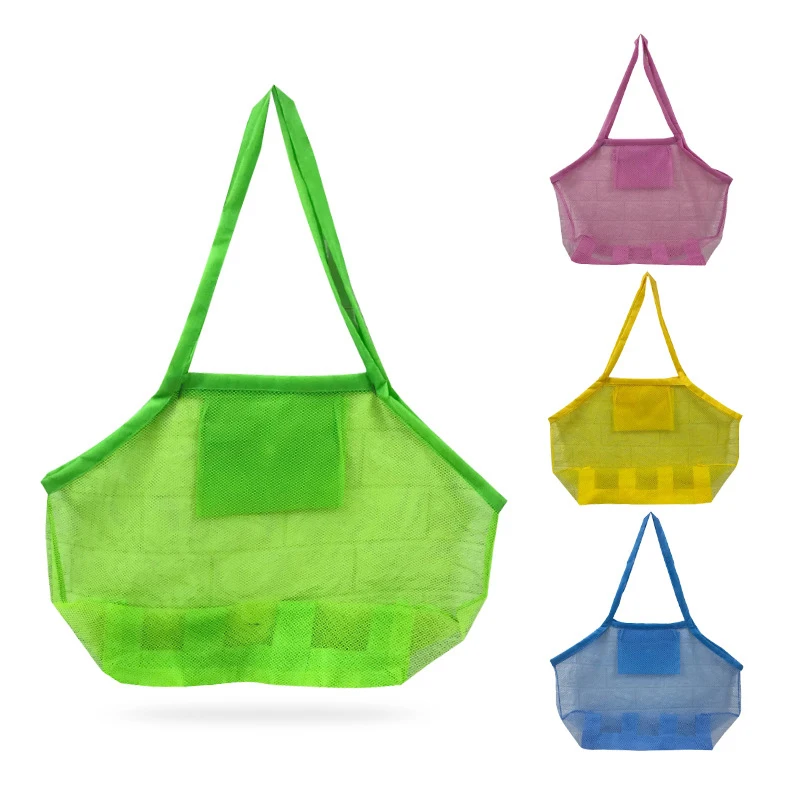 

Amazon Hot Shell Collection Large Mesh Beach Tote Bag Portable Toy Storage Bag for Kids