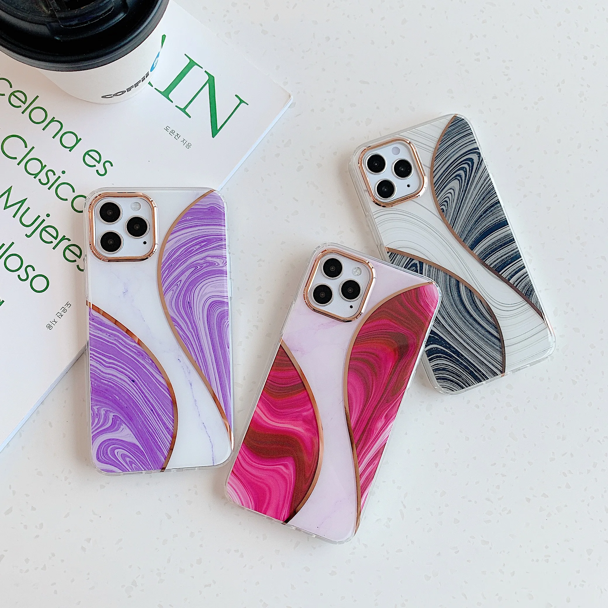 

For Iphone 12 Case, High-qualite luxury marble Shockproof Tpu mobile Phone Case Back Cover For iPhone 11 12 Pro Max