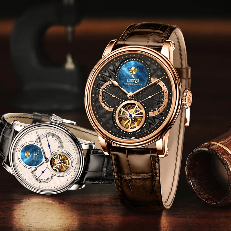 

Lobinni skeleton mechanical watch luxury brand wristwatches automatic mechanical watch wrist for men