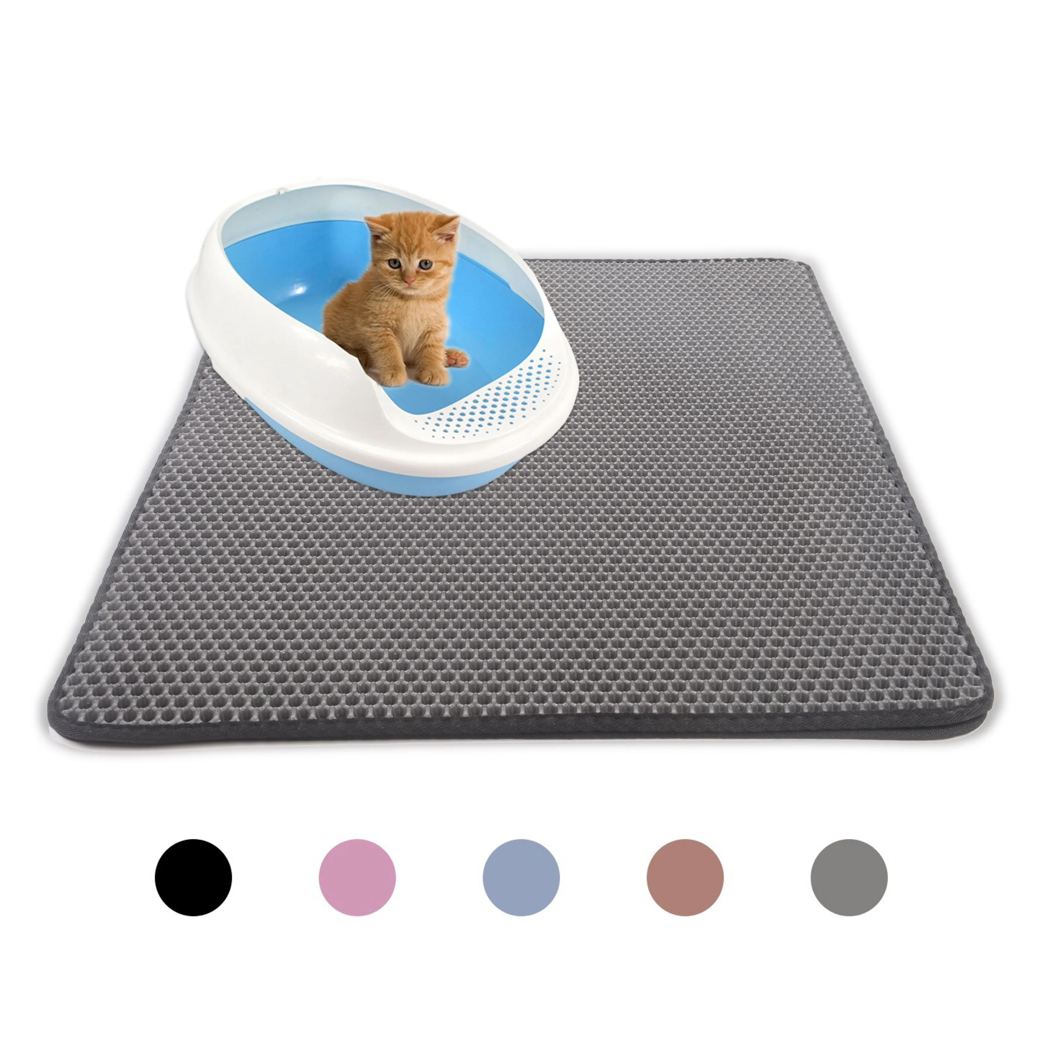 

Amazon hot-selling cat litter pad Honeycomb double layer mat Keep it clean cat litter mat pad, 6 color