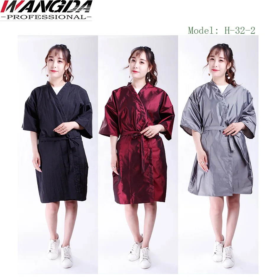 

Hair Salon Barber Client Gown Robes Cape, Hair Salon Smock for Clients- Kimono Style Acceptale Sewed Label