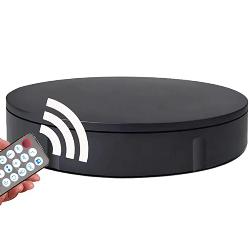 

30cm 360 Turntable Adjustable Speed Remote Control Rotating Electric turn table for Photography Product Display, Black and white