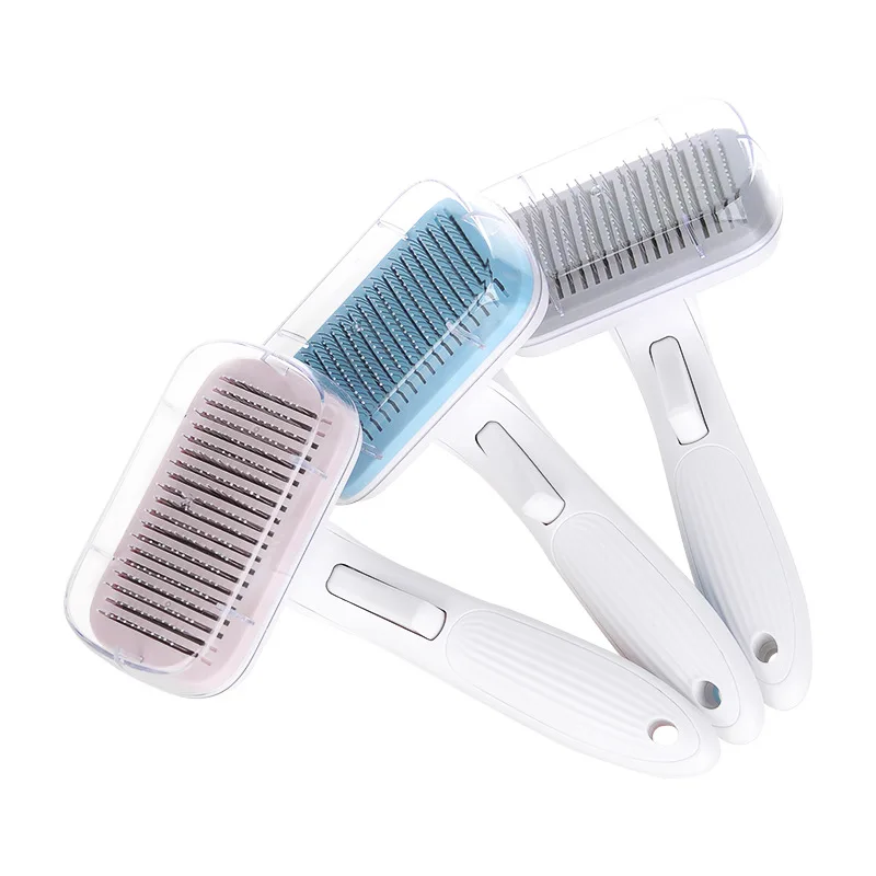 

Pet comb easy using dog brush with self cleaning botton for shedding dog hair brush pet dog, Customized color