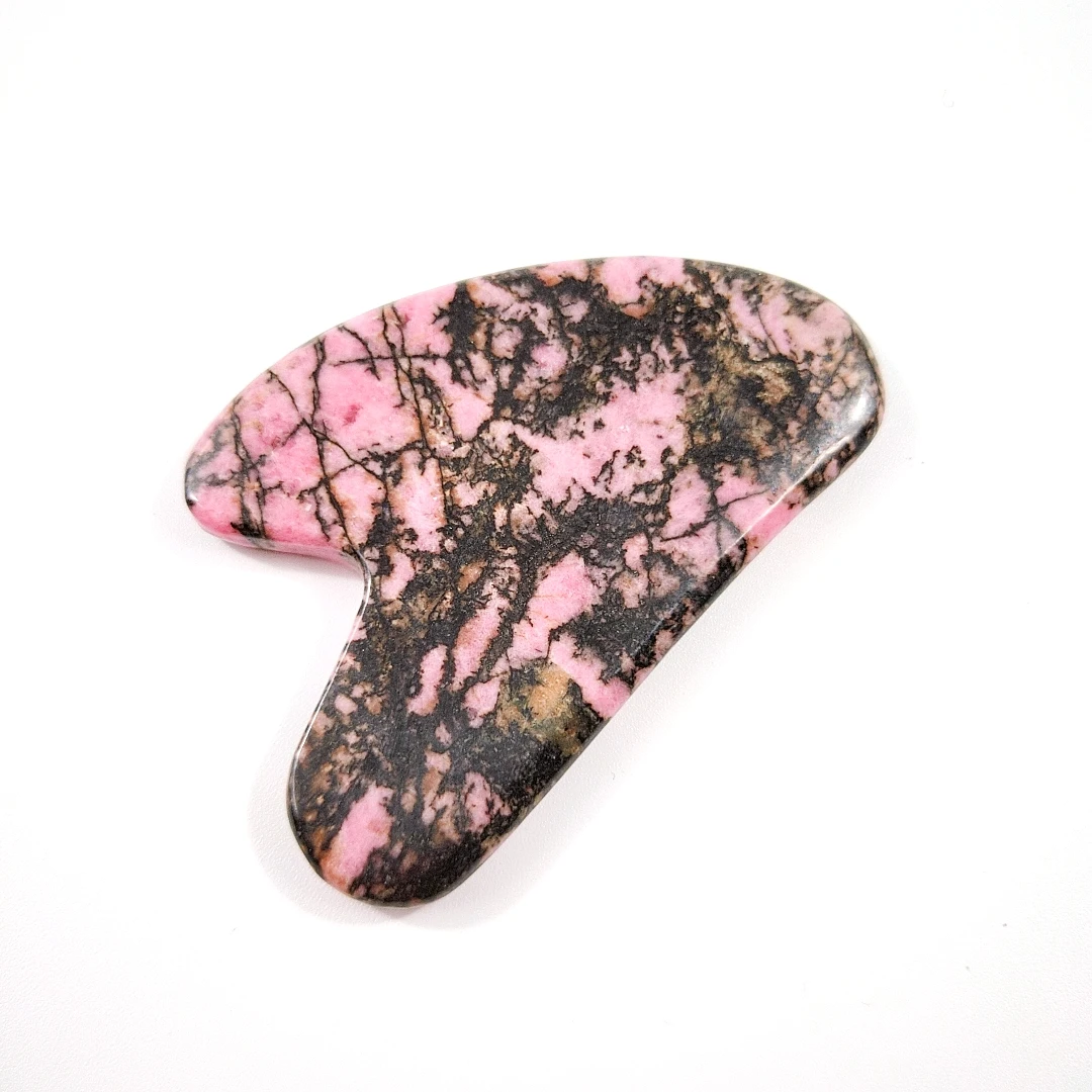 

Newest product rhodonite jasper guasha board heart guastone