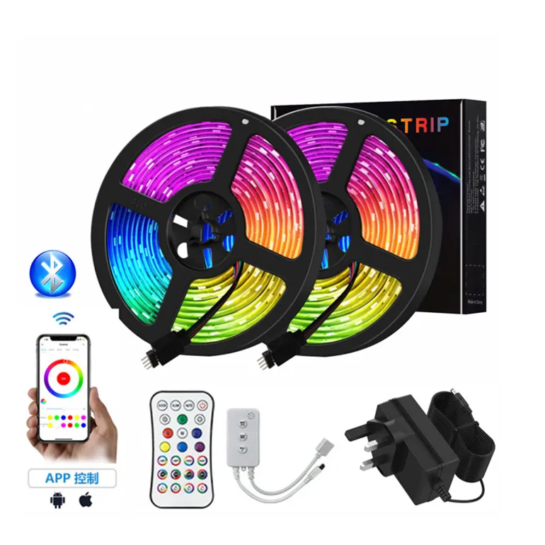 SMD 5050 RGB Color Changing Rope Bluetooth Led Light Strip Govee Smart Wifi Led Strip Lights Works With Alexa