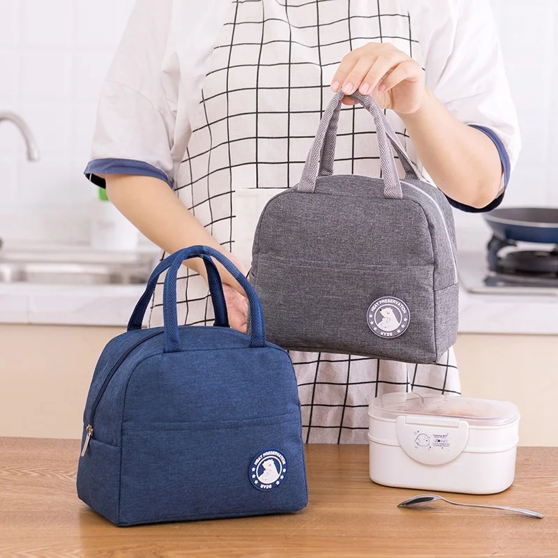 

Japanese style simple design aluminum film insulated eco friendly bento bag