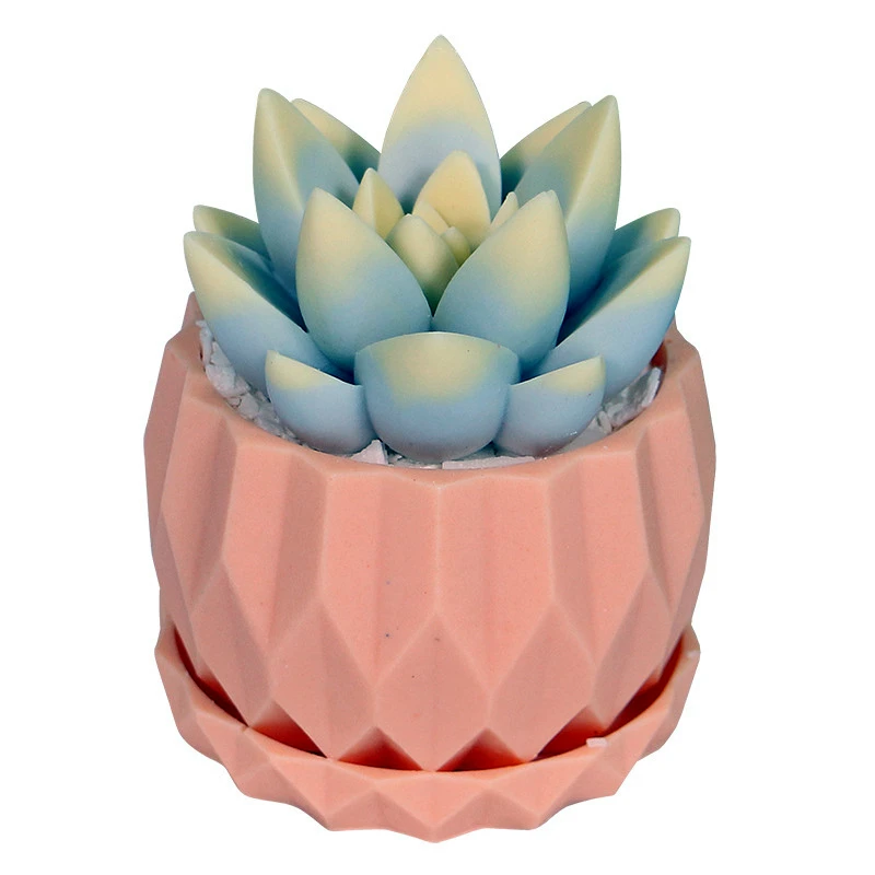 

Yiwu bobao funny Euro 3D irregular diamond surface shape concrete aromatherapy ornament fleshy flower pot vase silicone molds